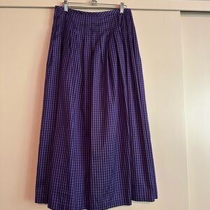 Purple Checkered Women's Silk Skirt
